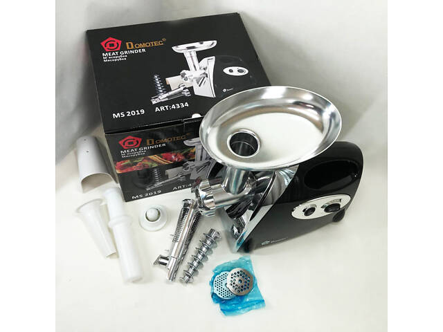 М'ясорубка електрична із соковижималкою Domotec MS-2019 2400 W. Колір: чорний - Фото 11