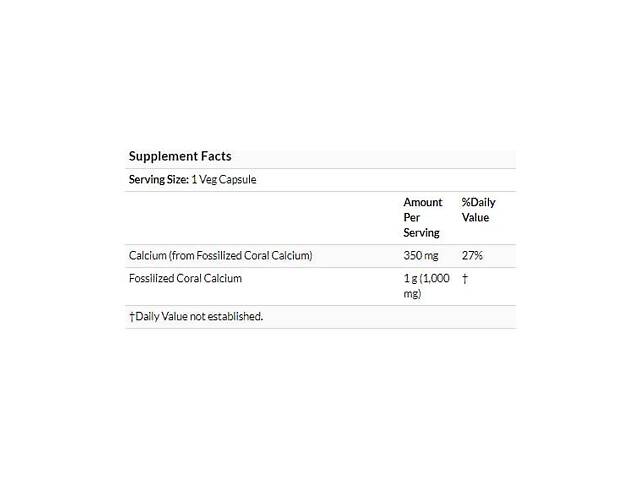 Мікроелемент Кальцій Now Foods Coral Calcium 1000 мг 100 Veg капсул NOW-01273 (000002930) - Фото 3
