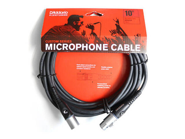 Мікрофонний кабель D'Addario Custom Series Microphone Cable 3m (PW-M-10) - Фото 5