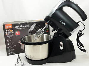 Міксер кухонний ручний RAF R.6662 з підставкою і чашею, що обертається на 3 л 5 швидкостей 1000 Вт