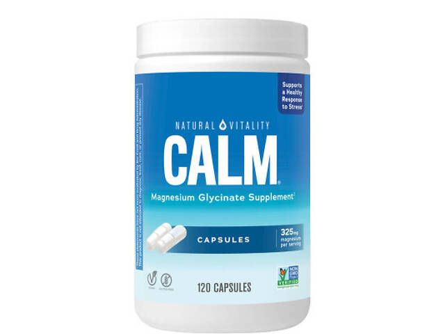 Мінерали Natural Vitality Гліцинат Магнію, 325 мг, CALM, Magnesium Glycinate, 120 капсул (PTG-04399) - Фото 1