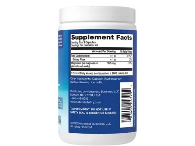 Мінерали Natural Vitality Гліцинат Магнію, 325 мг, CALM, Magnesium Glycinate, 120 капсул (PTG-04399) - Фото 2