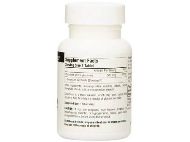 Мінерали Source Naturals Ультра Хром Піколінат 500 мкг, Ultra Chromium Picolinate, 60 таблеток (SN0515) - Фото 2
