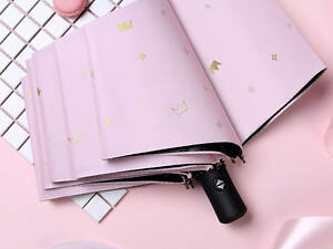 Мини-зонт складной Корона розовая 7836 95 см