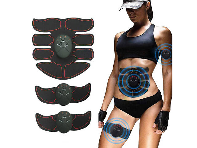 Міостимулятор EMS TRAINER для преса та біцепсів. Тренажер для стимуляції м`язів живота, талії, спини та біцепса - Фото 1