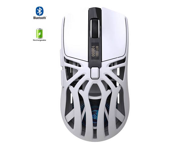 Мышь беспроводная HXSJ T400 с аккумулятором и подсветкой 2.4G Bluetooth Wired Белый - Фото 3