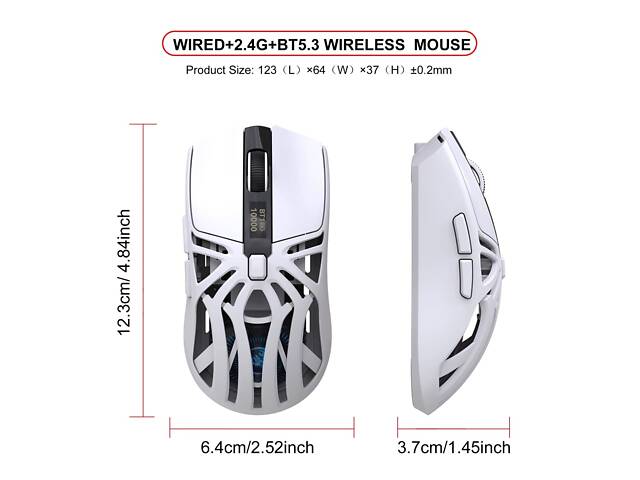 Мышь беспроводная HXSJ T400 с аккумулятором и подсветкой 2.4G Bluetooth Wired Белый - Фото 5