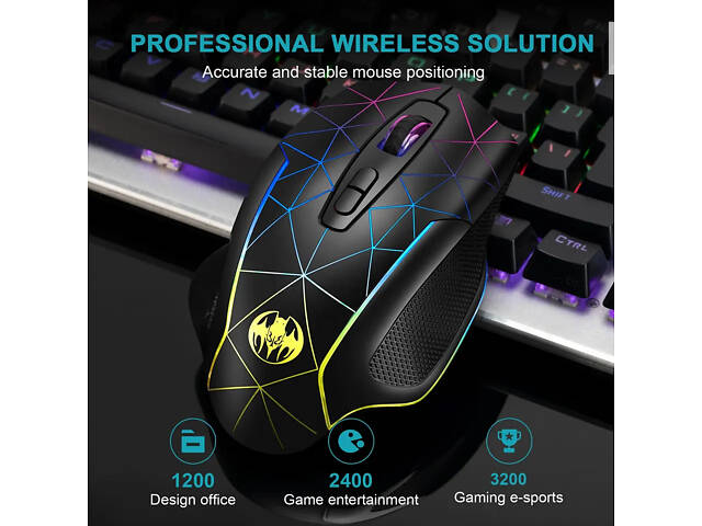 Мышь беспроводная игровая Sundy PUBG M30 Black с аккумулятором и подсветкой 2.4 gHz - Фото 5