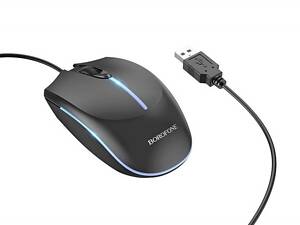 Мышь BOROFONE BG10 Soaring game luminous wired mouse Black yL.