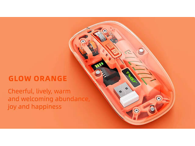 Мышь T-Wolf X11 2.4G Bluetooth Orange - Фото 2