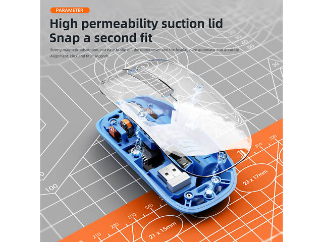 Мышь T-Wolf X11 2.4G Bluetooth Orange - Фото 3