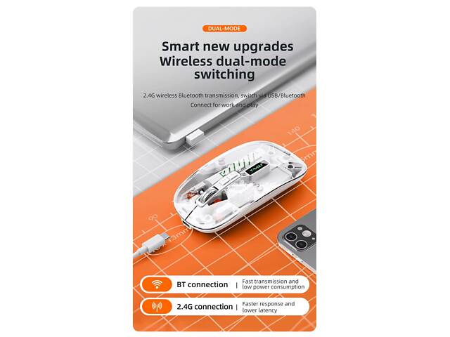 Мышь T-Wolf X11 2.4G Bluetooth Orange - Фото 4