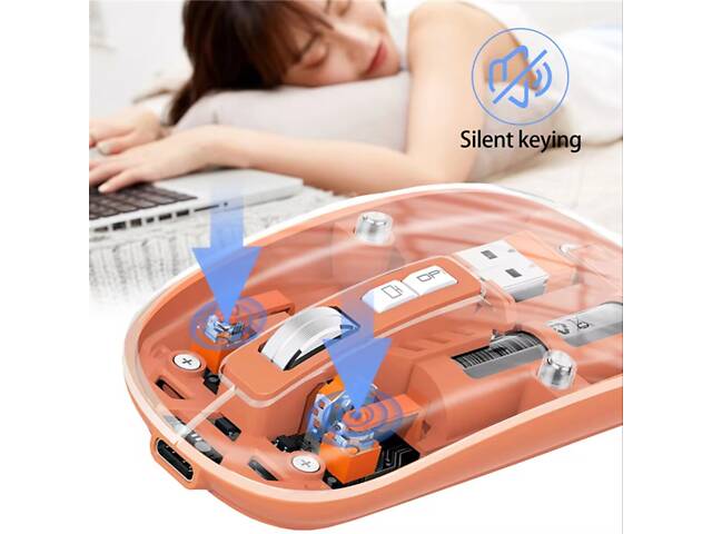 Мышь T-Wolf X11 2.4G Bluetooth Orange - Фото 6