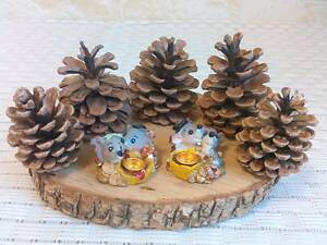 Мишата-підсвічники, шишки великі, гарні соснові для новорічного декору