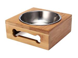 Миска для собак і кішок (дерево, метал)