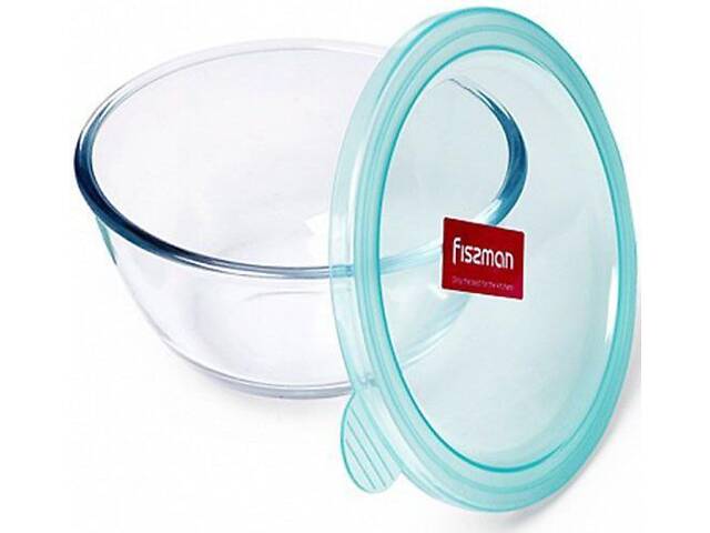 Миска Palenque скляна 800мл з кришкою діаметр 15х8см Fissman DP38548 - Фото 1