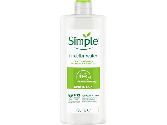 Міцелярна вода Simple Micellar Water Vitamin B3+C 400 мл (8710908371509) - Фото 1