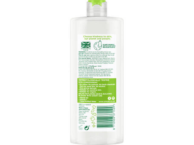 Міцелярна вода Simple Micellar Water Vitamin B3+C 400 мл (8710908371509) - Фото 2