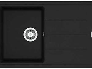 Мийка кухонна Franke Basis, фраграніт, прямокутник, з крилом, 780х500х200мм, чаша - 1, накладна, BFG 611-78, чорний мато