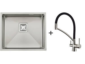 Мойка Quadro 53 Celldecor + Смеситель FKM 3110 Inox Black 8213.401.0049