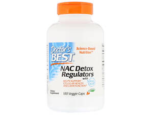 N-Ацетилцистеин NAC Doctor's Best Detox Regulators 180 гелевых капсул (DRB00517)