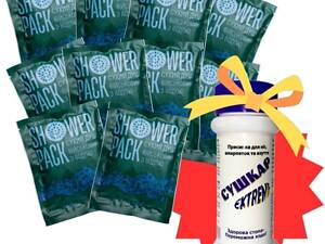 Набор: 10 сухих душей военных с водой SHOWER PACK + Сушкар присыпка для ног и обуви в подарок.