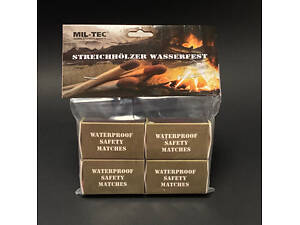 Набір 4 пачки сірники тактичні Mil-Tec Вологостійкі захищені 4 PACK/BLISTER (15234000)