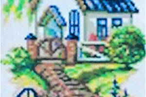 Набор Алмазная мозаика вышивка 'Уютная Дача' мостик цветы домики Тропа домой полная выкладка 5d 31.5х17 см