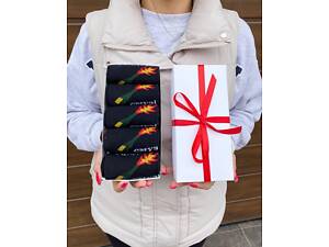 Набор мужских патриотических носков 40-45 на 5 пар в подарочной коробке с лентой.