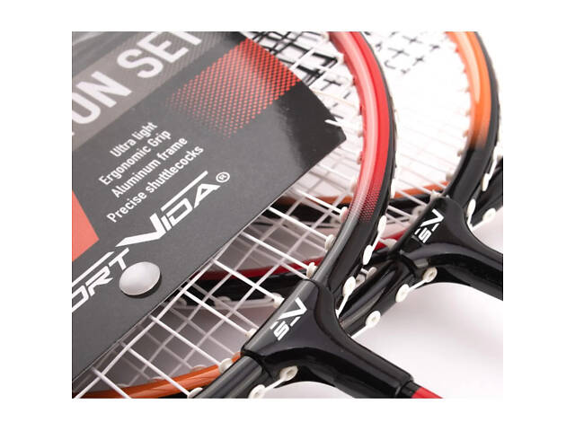 Набір для бадмінтону SportVida Pro 2 шт ракетки + волан SV-SE0002 - Фото 5