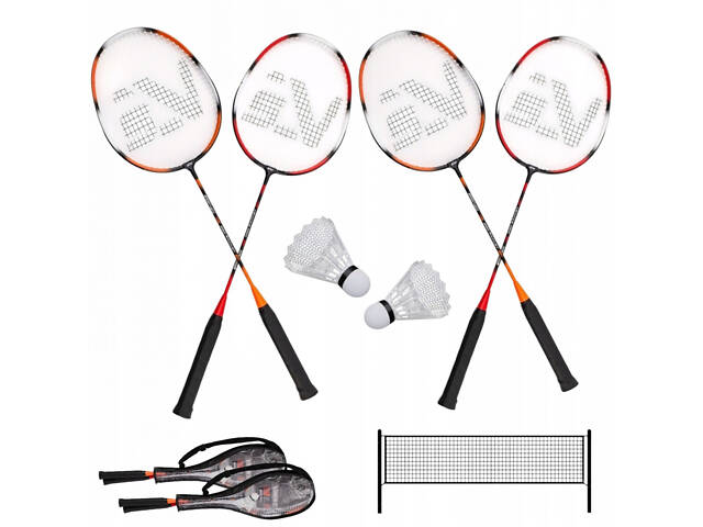 Набір для бадмінтону SportVida Pro 4 шт ракетки + 2 шт волани + сітка SV-SE0003 - Фото 1
