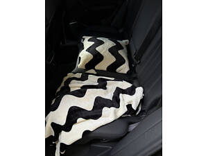 Набор для путешествия Ecotton 2 в 1 Подушка 40х40 плед 110х140 Зиг-заг черно-белый