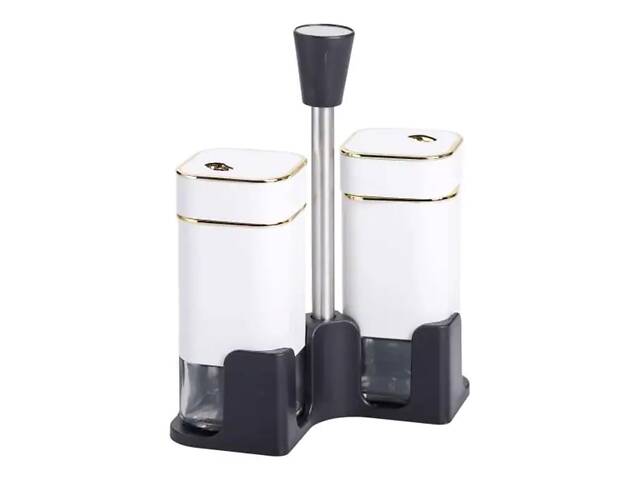 Набір для спецій на підставці 2 баночки для солі та перцю по 120 мл Білий HP-1311 - Фото 2
