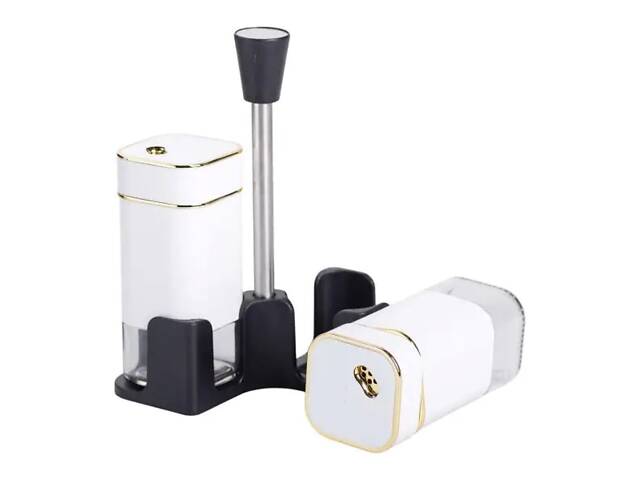 Набір для спецій на підставці 2 баночки для солі та перцю по 120 мл Білий HP-1311 - Фото 3