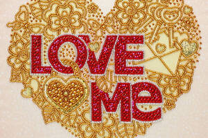 Набір для вишивання бісером ' Люби мене ' Любов назавжди любов романтика часткова викладка Чехія 25х25 см