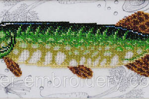 Набір для вишивання бісером 'Щука' Ранкова риболовля на містку очерету птиці 36х15 см