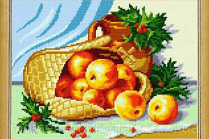 Набор для вышивания крестиком Корзина с яблоками Zweigart Madeira мулине 24х32 см
