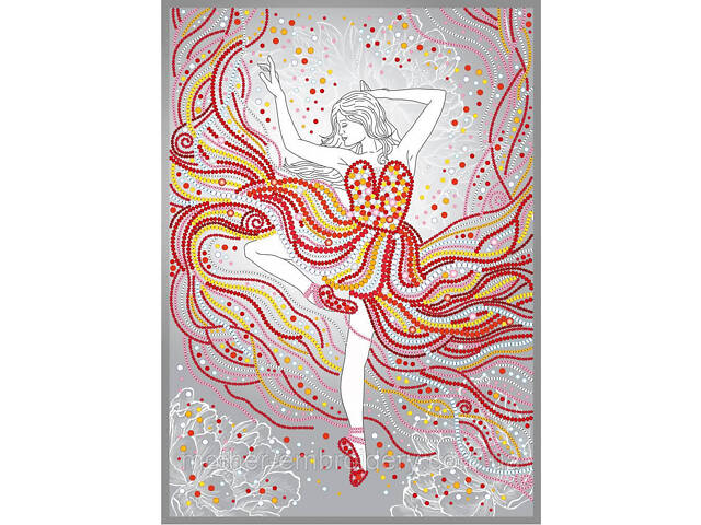 Набір для вишивки бісером 'Балерина' красуня, дівчина, сексуальна,, стиль часткова викладка 25х35 см