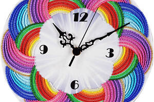 Набор для вышивки бисером 'Часы' букет, цветы, винтажный, частичная выкладка, 25х25 см