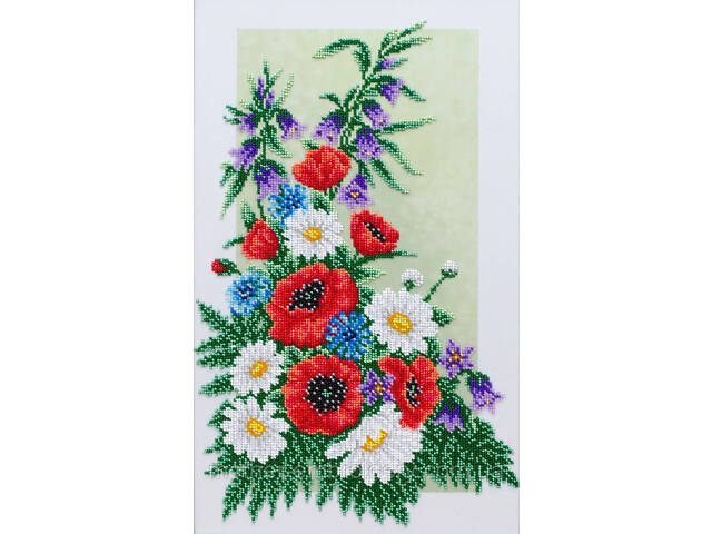 Набор для вышивки бисером 'Поле букета' весенние цветы, букет, первоцветы, частичная выкладка, 25х41 см.