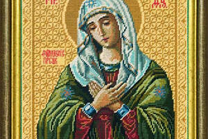 Набор для вышивки крестиком Образ Икона Умиление Богородица Zweigart Madeira мулине 37х30 см