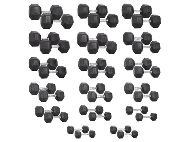Набір гантелей inSPORTline Hexsteel 2 x 3-40 кг - Фото 1