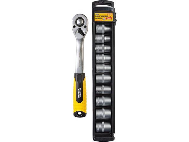 Набір головок торцевих 6-гранних MASTERTOOL ½' 8-19 мм з тріскачкою 72 зубці CrV 11 шт 78-1311 Набір головок торцевих 6-гранних MASTERTOOL ½' 8-19 мм з тріскачкою 72 зубці CrV 11 шт 78-1311