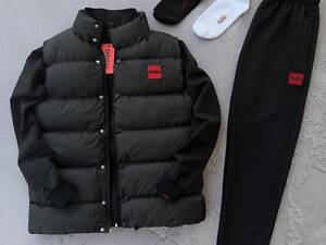 Набор HG черный жилет кофта штаны