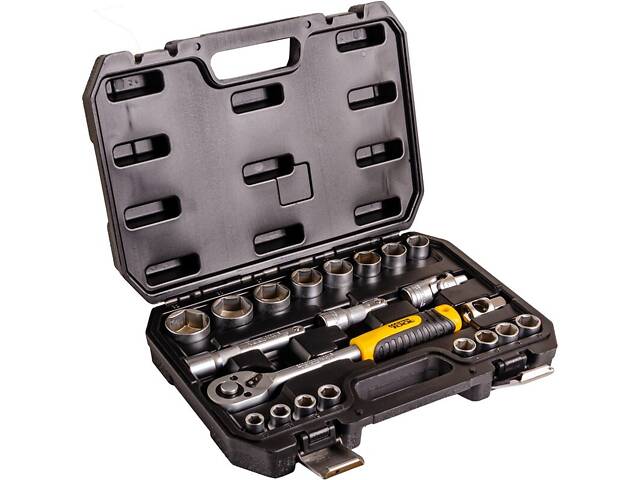 Набір інструментів MASTERTOOL ½' 21 шт 10-32 мм CrV кейс з металевими замками 78-4021 - Фото 7