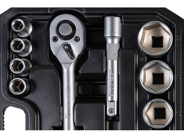 Набір інструментів MASTERTOOL ½' 21 шт 10-32 мм CrV кейс з металевими замками 78-4021 - Фото 9