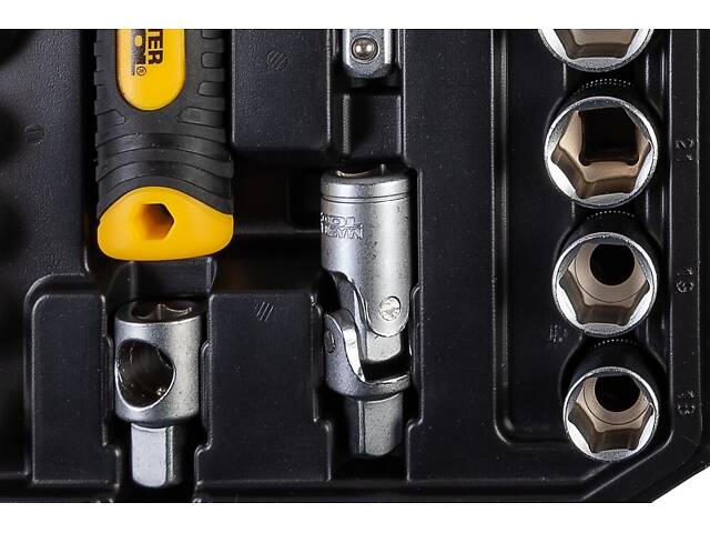 Набір інструментів MASTERTOOL ½' 21 шт 10-32 мм CrV кейс з металевими замками 78-4021 - Фото 10