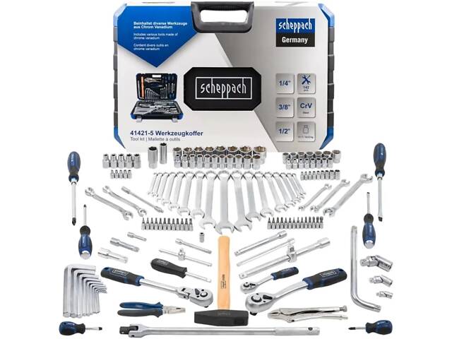 Набір Інструментів, 1/2', 3/8', 1/4', 142 предмета SCHEPPACH SCH-41421-5 - Фото 3