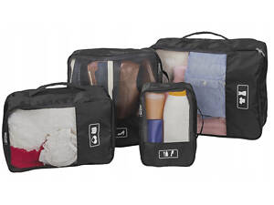 Набор из четырех дорожных органайзеров Topmove Traveler черный.