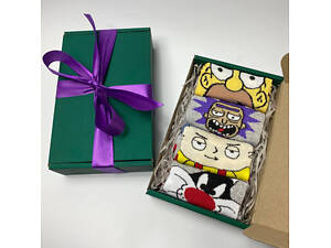 Набір жіночих шкарпеток 36-40 4 пари з мультяшним малюнком у коробці